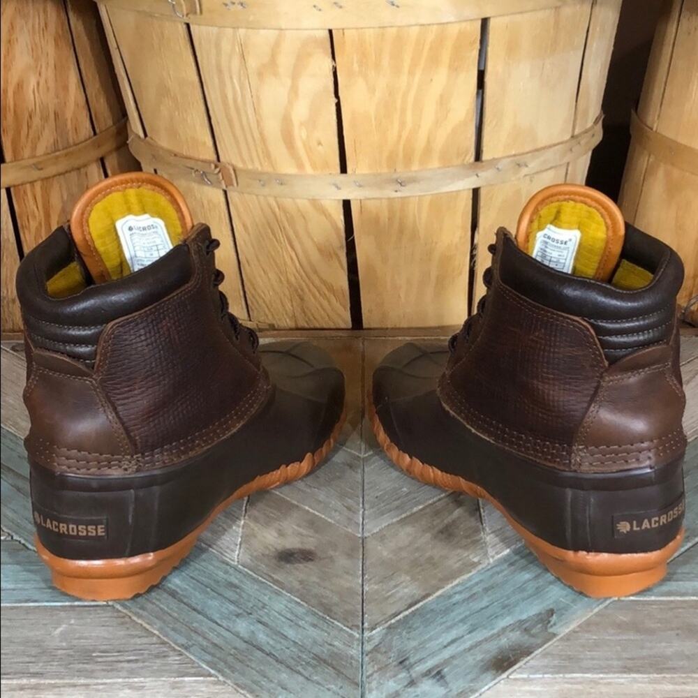 LaCrosse 5 Eye Pac 7” Brown Leather 200G Waterproof Duck Boots Womens Size 7 - Picture 7 of 10